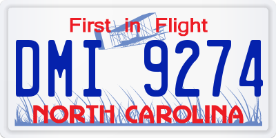NC license plate DMI9274