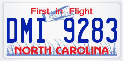 NC license plate DMI9283