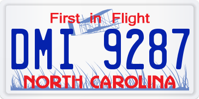 NC license plate DMI9287