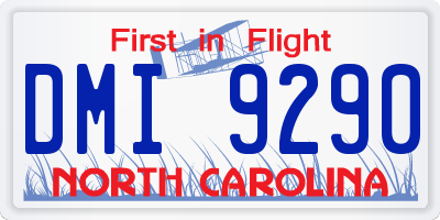 NC license plate DMI9290