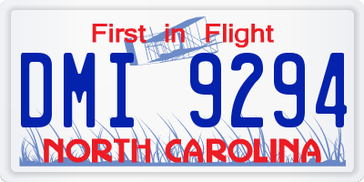 NC license plate DMI9294
