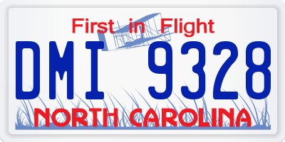 NC license plate DMI9328