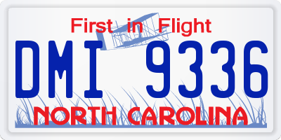 NC license plate DMI9336