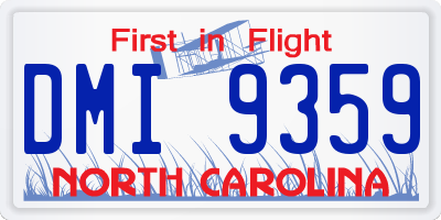 NC license plate DMI9359