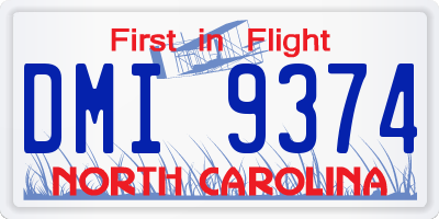 NC license plate DMI9374
