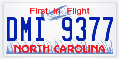 NC license plate DMI9377