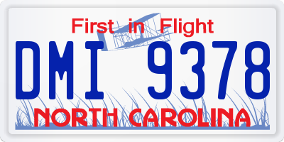 NC license plate DMI9378