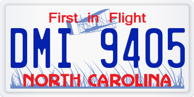 NC license plate DMI9405