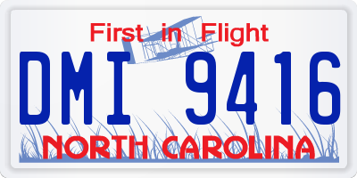 NC license plate DMI9416
