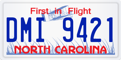 NC license plate DMI9421