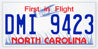 NC license plate DMI9423