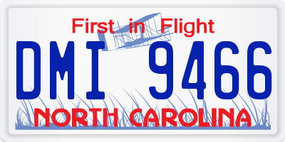 NC license plate DMI9466