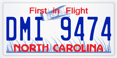 NC license plate DMI9474