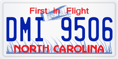 NC license plate DMI9506