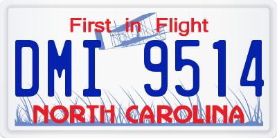 NC license plate DMI9514