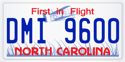 NC license plate DMI9600