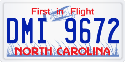 NC license plate DMI9672