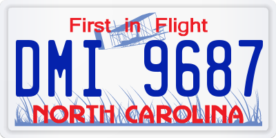 NC license plate DMI9687