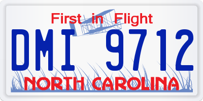 NC license plate DMI9712