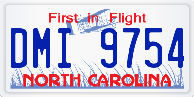 NC license plate DMI9754