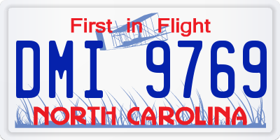 NC license plate DMI9769