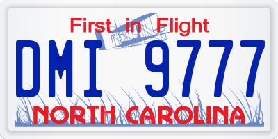 NC license plate DMI9777
