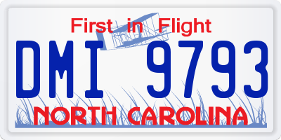 NC license plate DMI9793