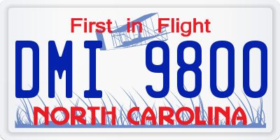 NC license plate DMI9800