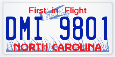 NC license plate DMI9801