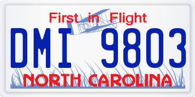 NC license plate DMI9803