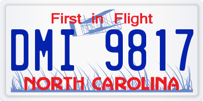 NC license plate DMI9817