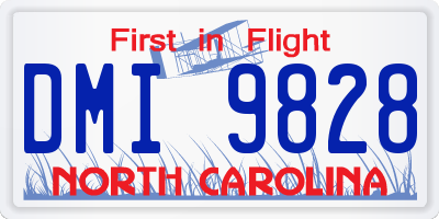 NC license plate DMI9828