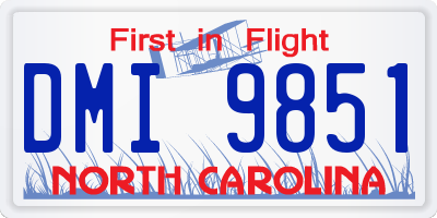 NC license plate DMI9851
