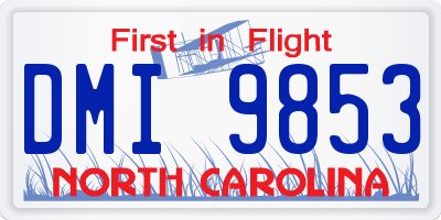 NC license plate DMI9853
