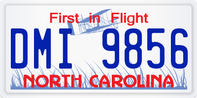 NC license plate DMI9856