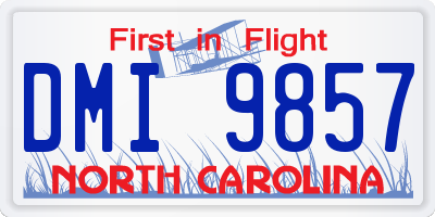 NC license plate DMI9857