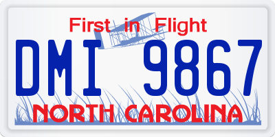 NC license plate DMI9867