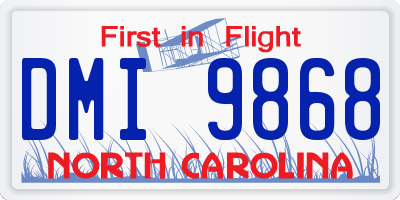 NC license plate DMI9868