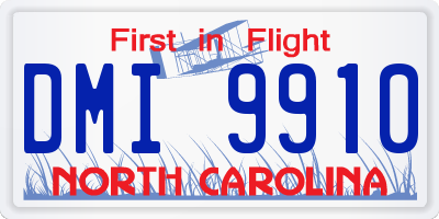 NC license plate DMI9910