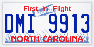 NC license plate DMI9913