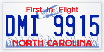 NC license plate DMI9915