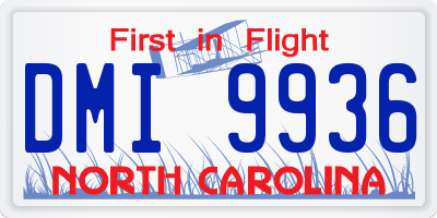 NC license plate DMI9936