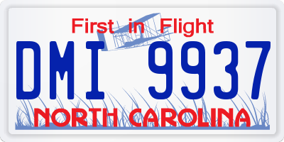 NC license plate DMI9937