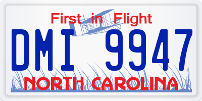 NC license plate DMI9947