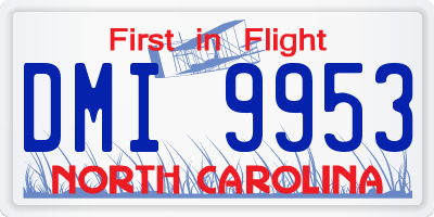 NC license plate DMI9953
