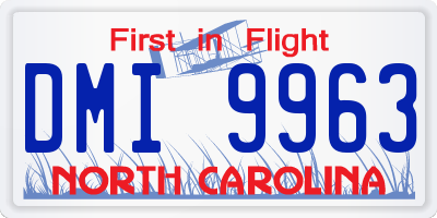 NC license plate DMI9963