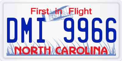 NC license plate DMI9966