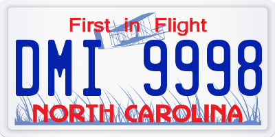 NC license plate DMI9998