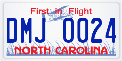NC license plate DMJ0024