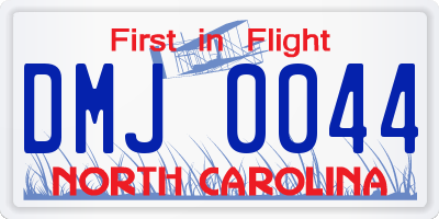 NC license plate DMJ0044
